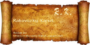 Rakovszky Kanut névjegykártya